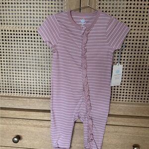 Cloud Island Mauve Striped Kids Footie
